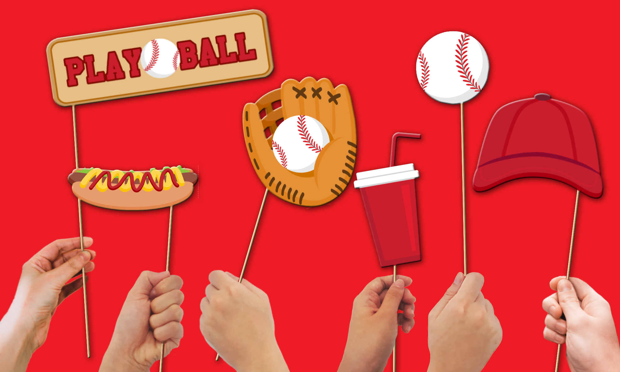 Baseball Photo Booth Props 20pcs Assembled – BirthdayGalore.com Baseball Photo Booth Props 20pcs Assembled – BirthdayGalore.com