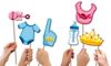 Prince or Princess Gender Reveal Photo Booth Props 20pcs Assembled - BirthdayGalore.com