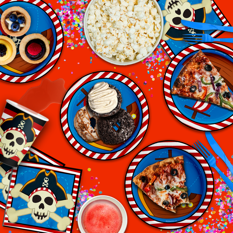 Pirate Ship Birthday Party Tableware Kit For 16 Guests - BirthdayGalore.com