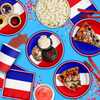Russian Flag Birthday Party Tableware Kit For 16 Guests