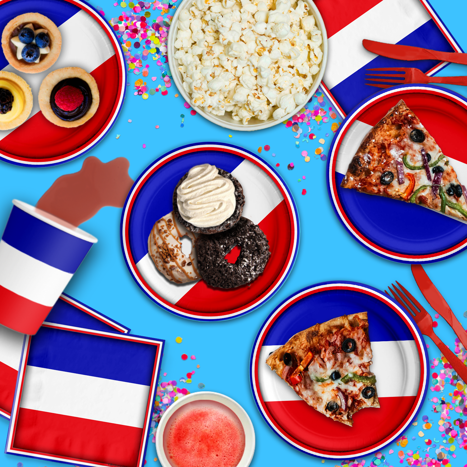 Russian Flag Birthday Party Tableware Kit For 16 Guests