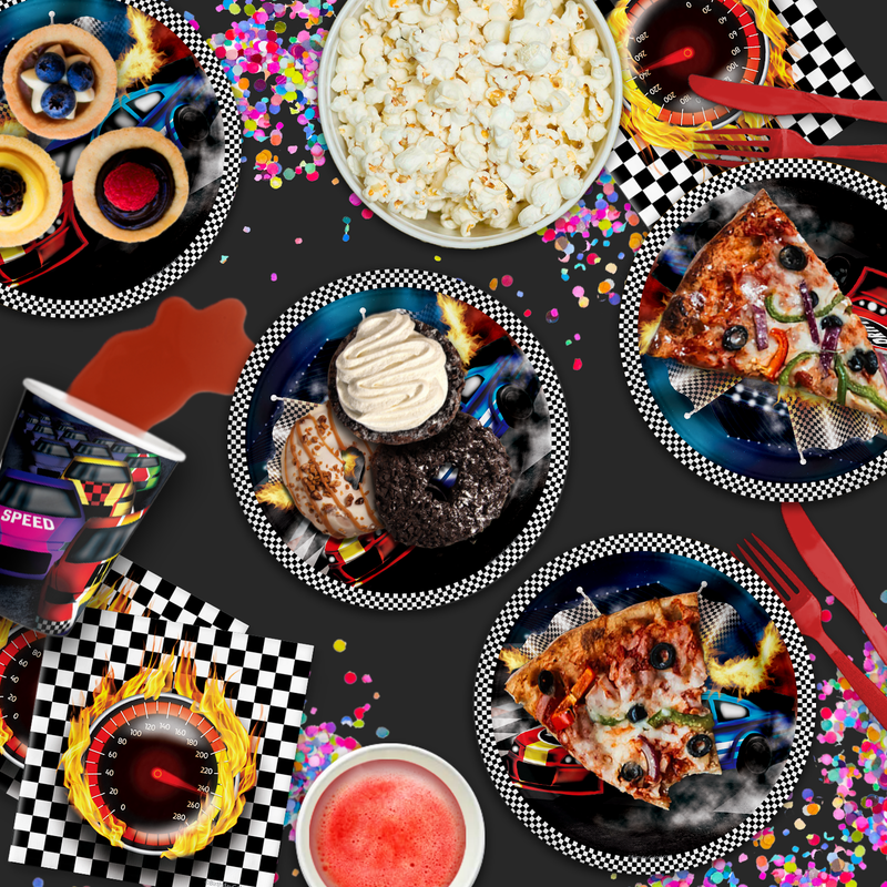 Race Day Birthday Party Tableware Kit For 16 Guests
