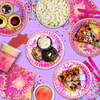Girl's Slime Birthday Party Tableware Kit For 16 Guests