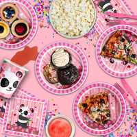 Panda Birthday Party Tableware Kit For 16 Guests - BirthdayGalore.com