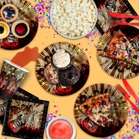 Rock Star Guitar Birthday Party Tableware Kit For 16 Guests - BirthdayGalore.com