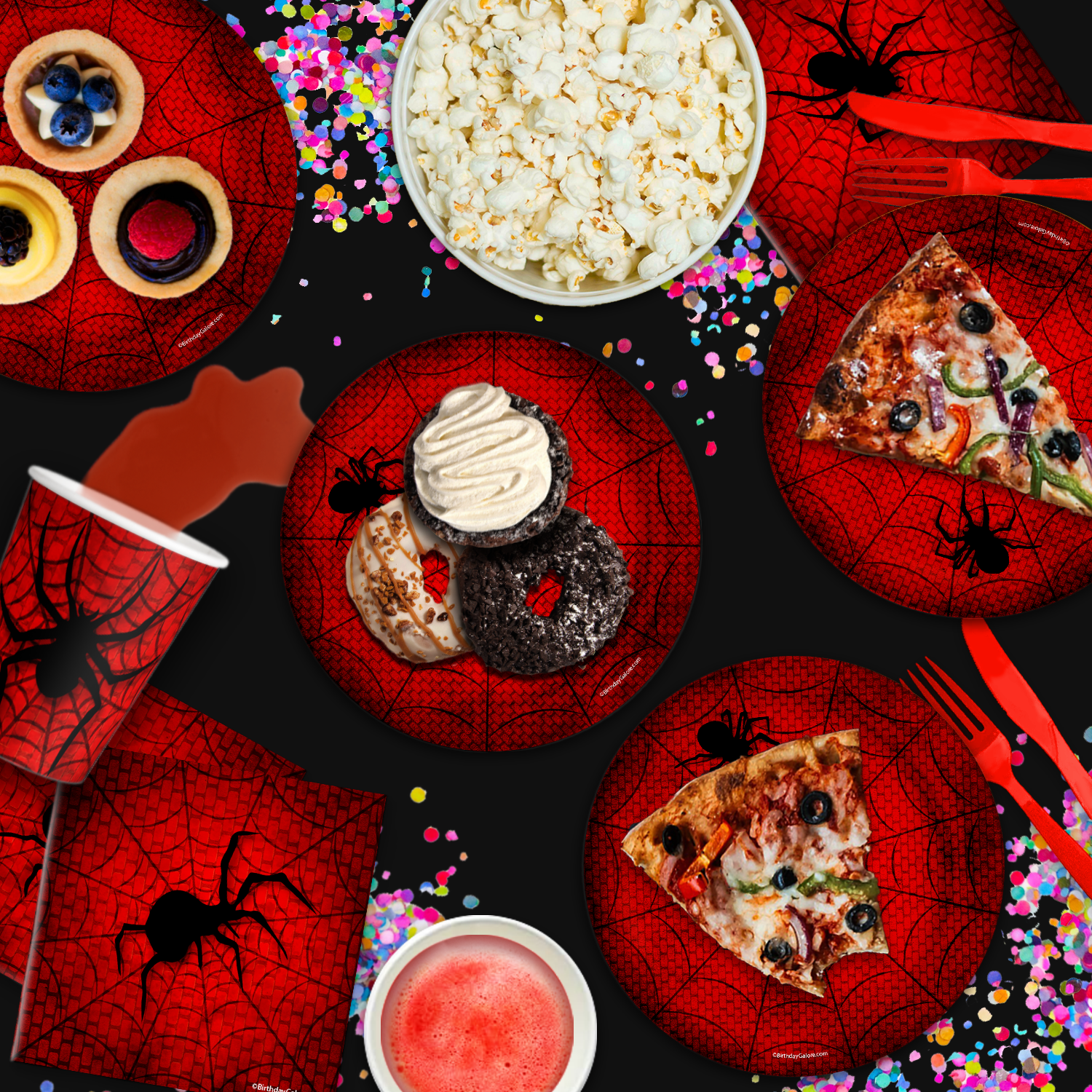 Spiderweb Birthday Party Tableware Kit For 16 Guests