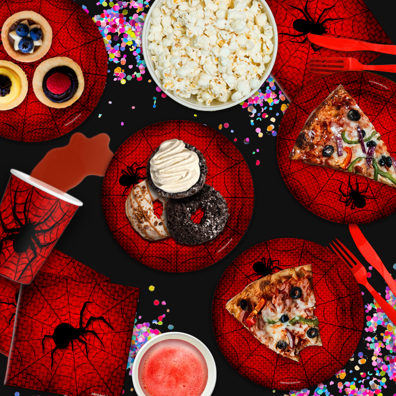 Spiderweb Birthday Party Tableware Kit For 16 Guests