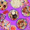 Patchwork Owl Birthday Party Tableware Kit For 16 Guests - BirthdayGalore.com