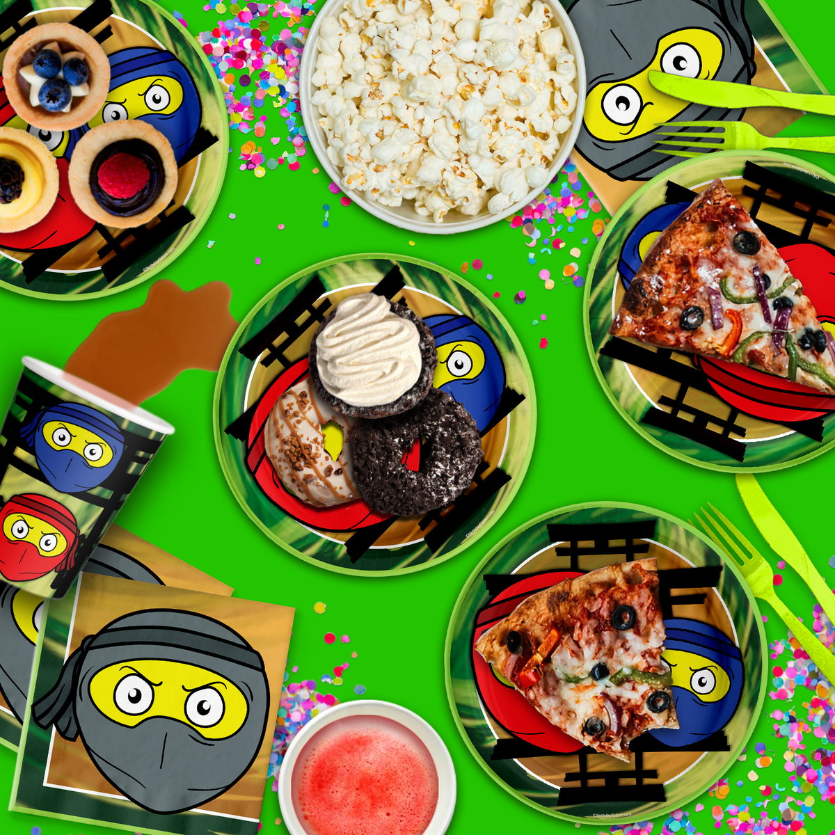 Ninja Master Birthday Party Tableware Kit For 16 Guests - BirthdayGalore.com