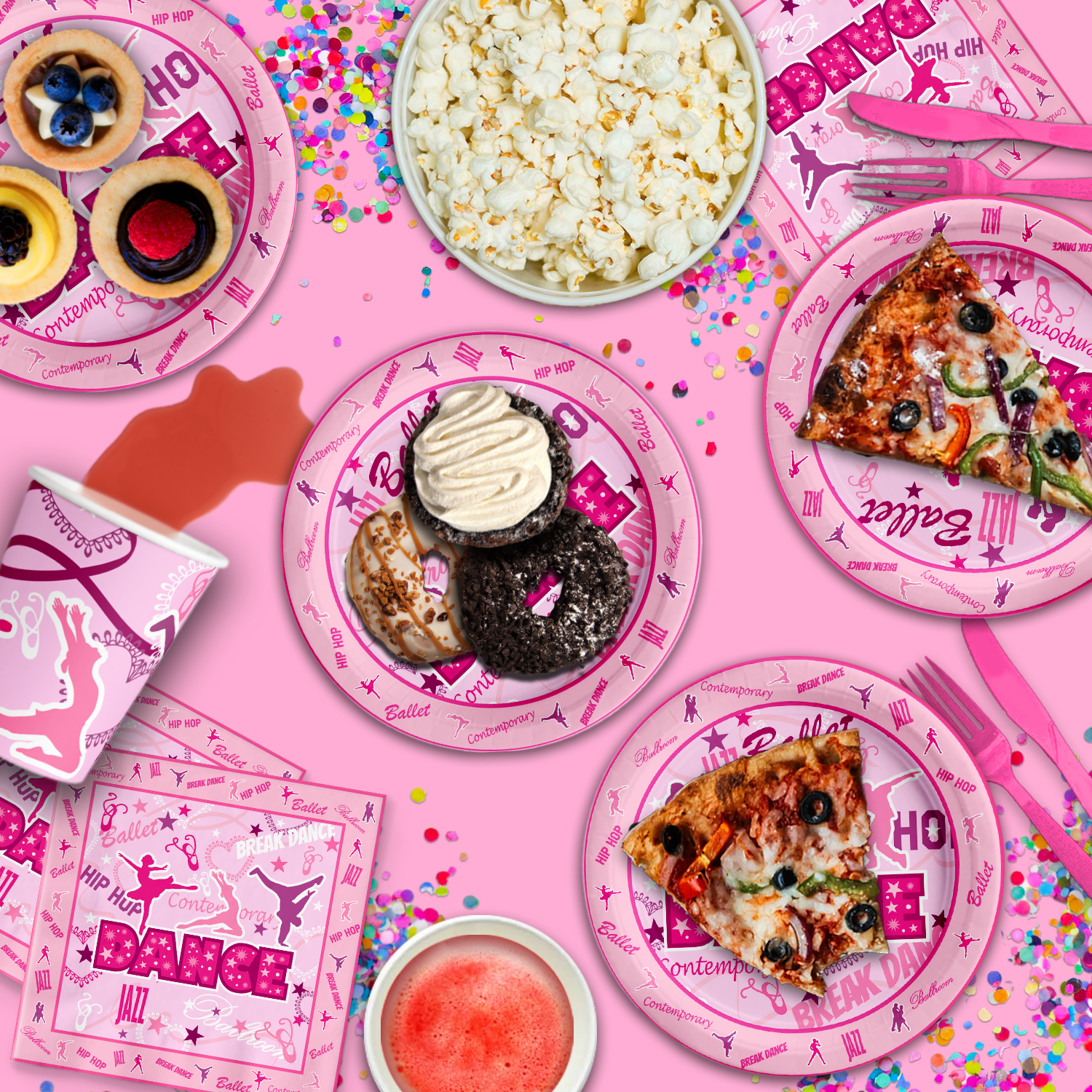 Dance Birthday Party Tableware Kit For 16 Guests - BirthdayGalore.com
