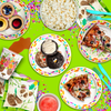 Panda Floral Birthday Party Tableware Kit For 16 Guests