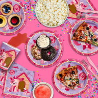 Pink Girl Puppy Dog Birthday Party Tableware Kit For 16 Guests - BirthdayGalore.com