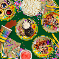 Crayon Birthday Party Tableware Kit For 16 Guests