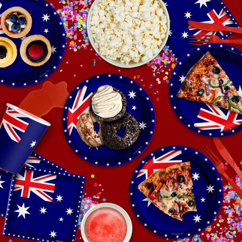 Australian Flag Birthday Party Tableware Kit For 16 Guests