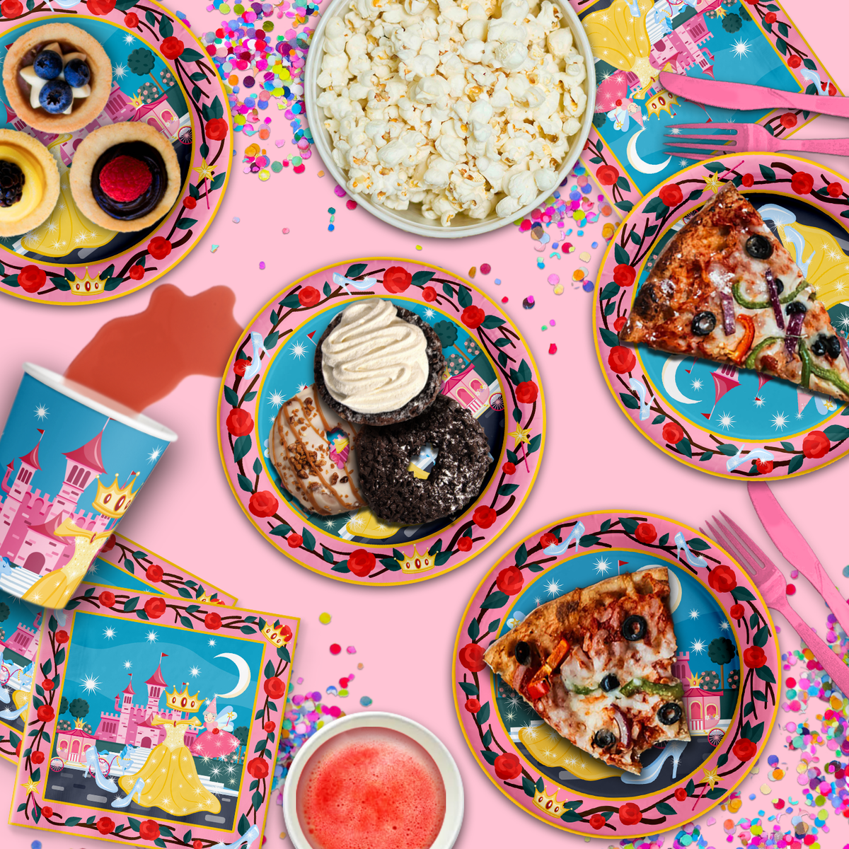 Princess Fairytale Birthday Party Tableware Kit For 16 Guests - BirthdayGalore.com