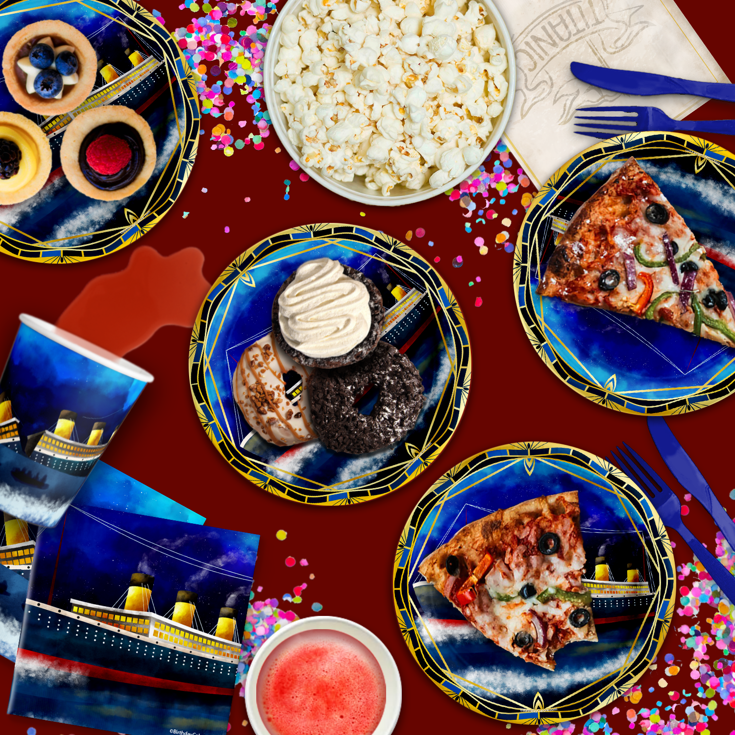 Titanic Birthday Party Tableware Kit For 16 Guests