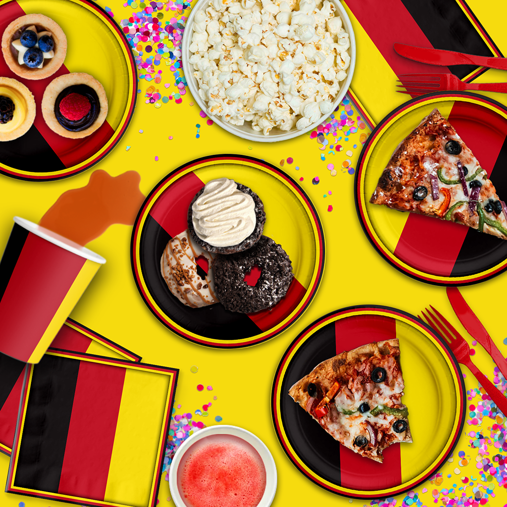 German Flag Birthday Party Tableware Kit For 16 Guests - BirthdayGalore.com