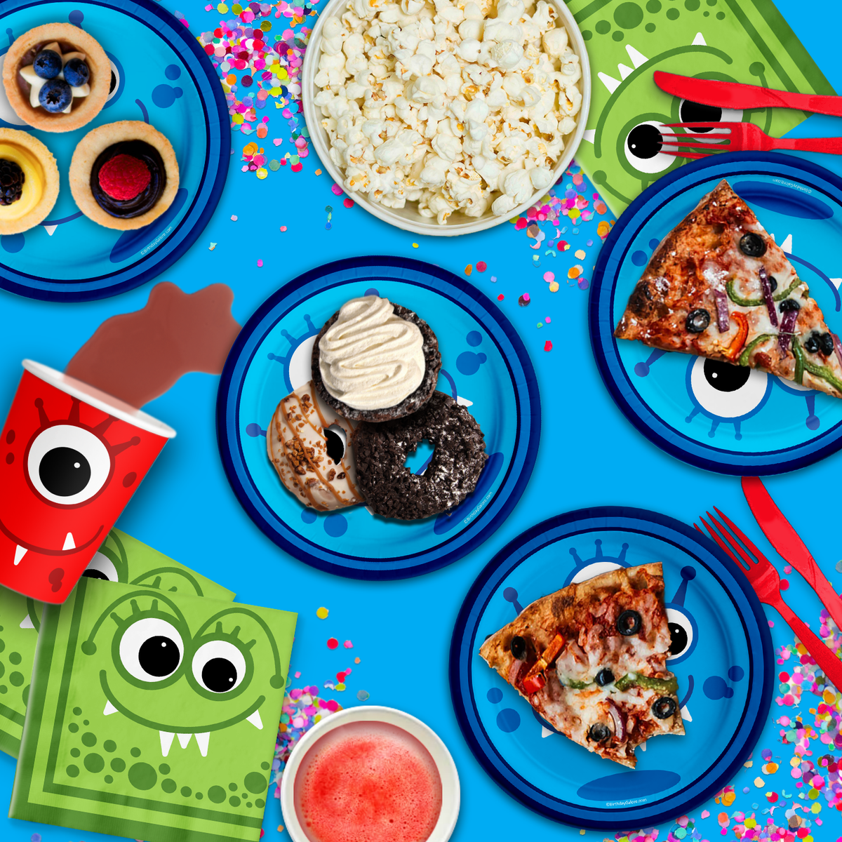 Mighty Monster Birthday Party Tableware Kit For 16 Guests - BirthdayGalore.com