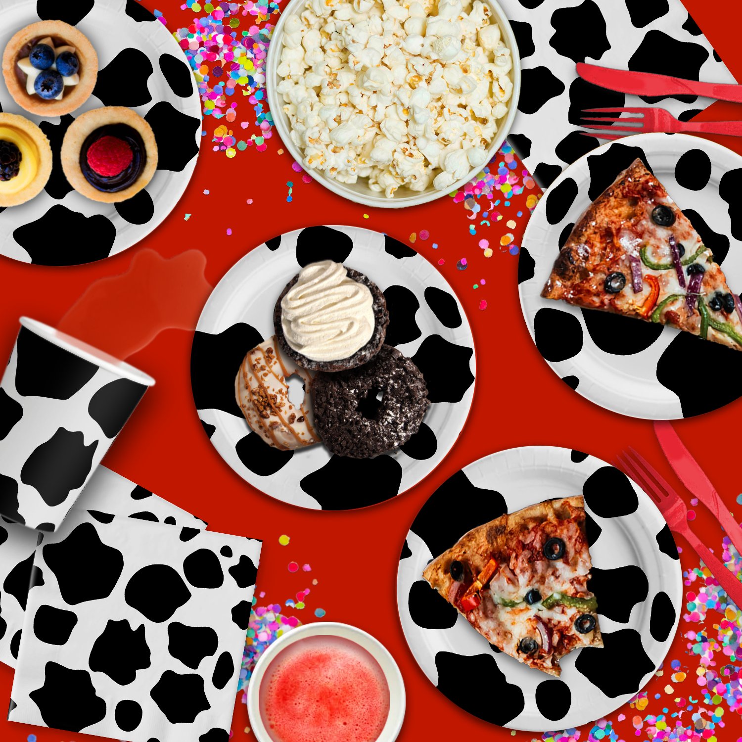 Cow Birthday Party Tableware Kit For 16 Guests - BirthdayGalore.com