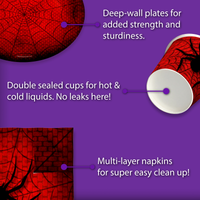 Spiderweb Birthday Party Tableware Kit For 16 Guests