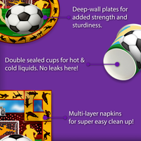 Soccer Birthday Party Tableware Kit For 16 Guests