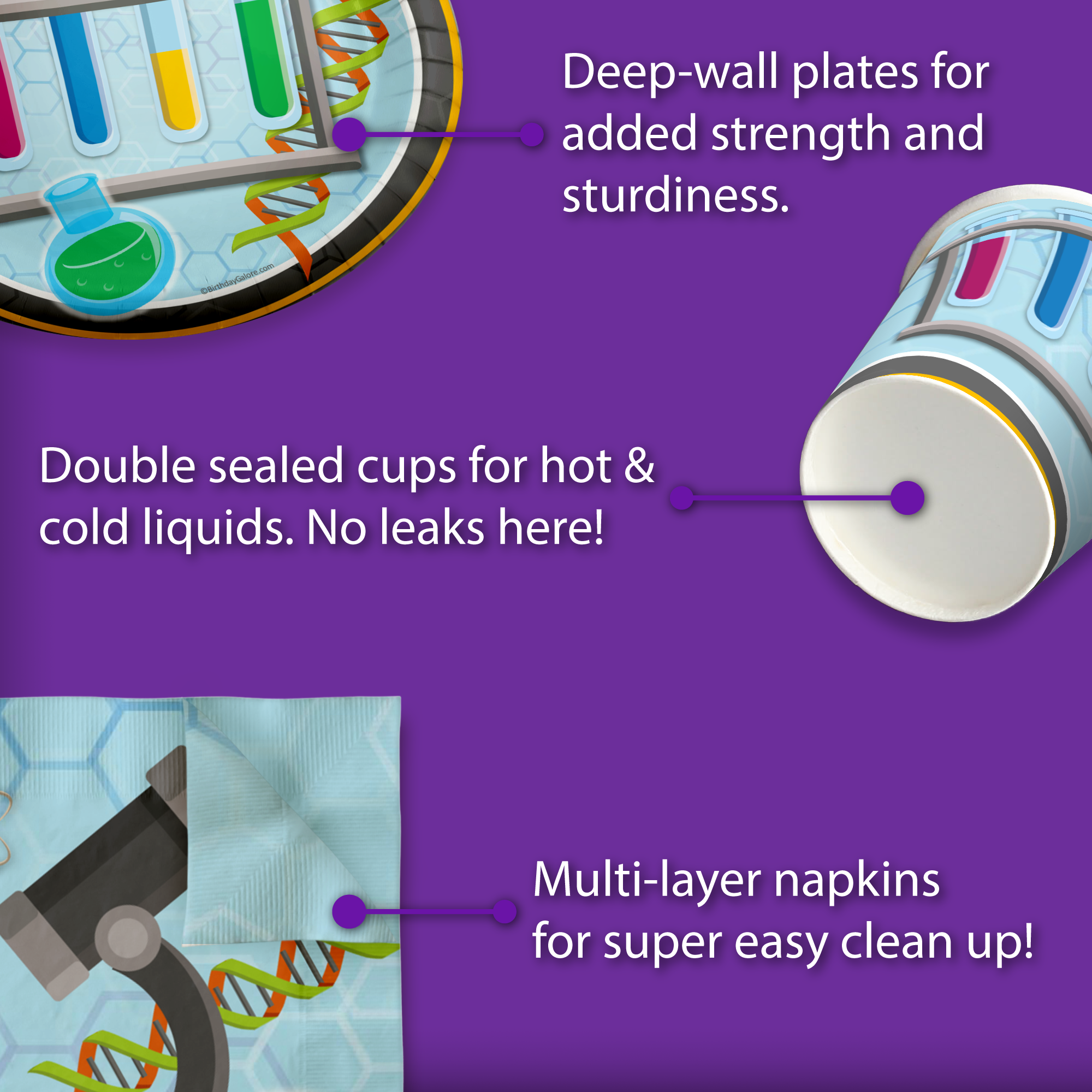 Super Science Birthday Party Tableware Kit For 16 Guests - BirthdayGalore.com