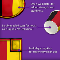German Flag Birthday Party Tableware Kit For 16 Guests - BirthdayGalore.com