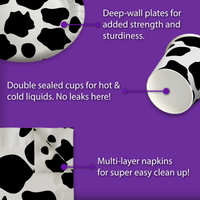 Cow Birthday Party Tableware Kit For 16 Guests - BirthdayGalore.com