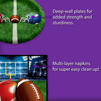Football Game Day Party Tableware Kit For 24 Guests