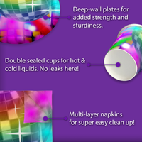 Disco Ball Birthday Party Tableware Kit For 16 Guests - BirthdayGalore.com