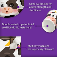 Cow Birthday Party Tableware Kit For 16 Guests - BirthdayGalore.com