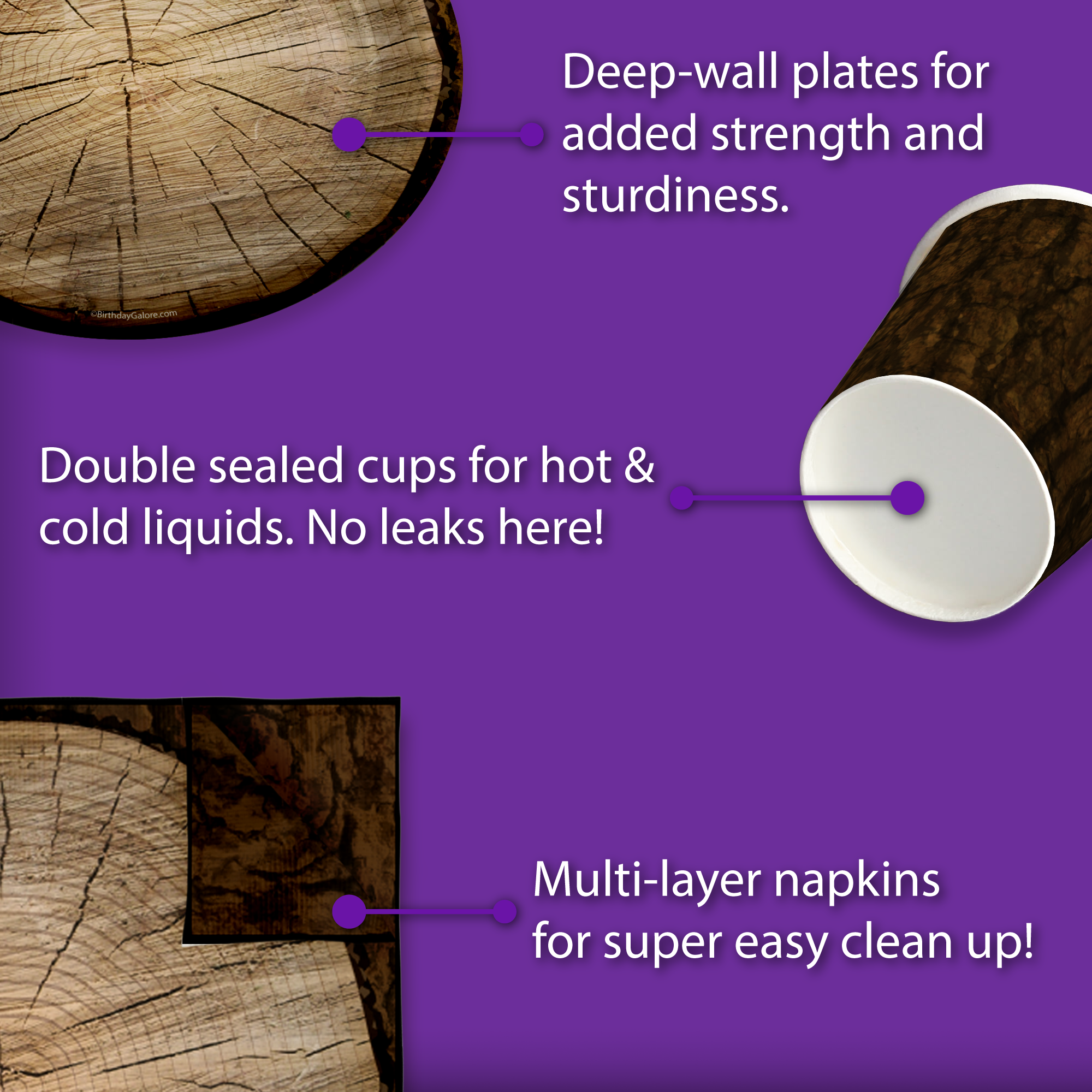 Tree Lumberjack Birthday Party Tableware Kit For 16 Guests