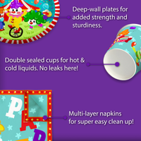 Clown Birthday Party Tableware Kit For 16 Guests