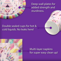 Tribal Boho Pink Birthday Party Tableware Kit For 16 Guests - BirthdayGalore.com