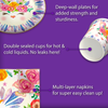Floral Bunny Rabbit Birthday Party Tableware Kit For 16 Guests