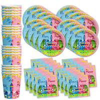 Prince or Princess Gender Reveal Party Tableware Kit For 16 Guests - BirthdayGalore.com