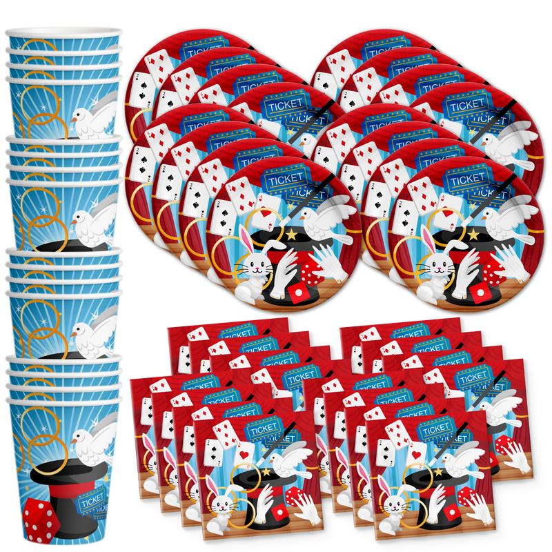 Magic Show Birthday Party Tableware Kit For 16 Guests - BirthdayGalore.com