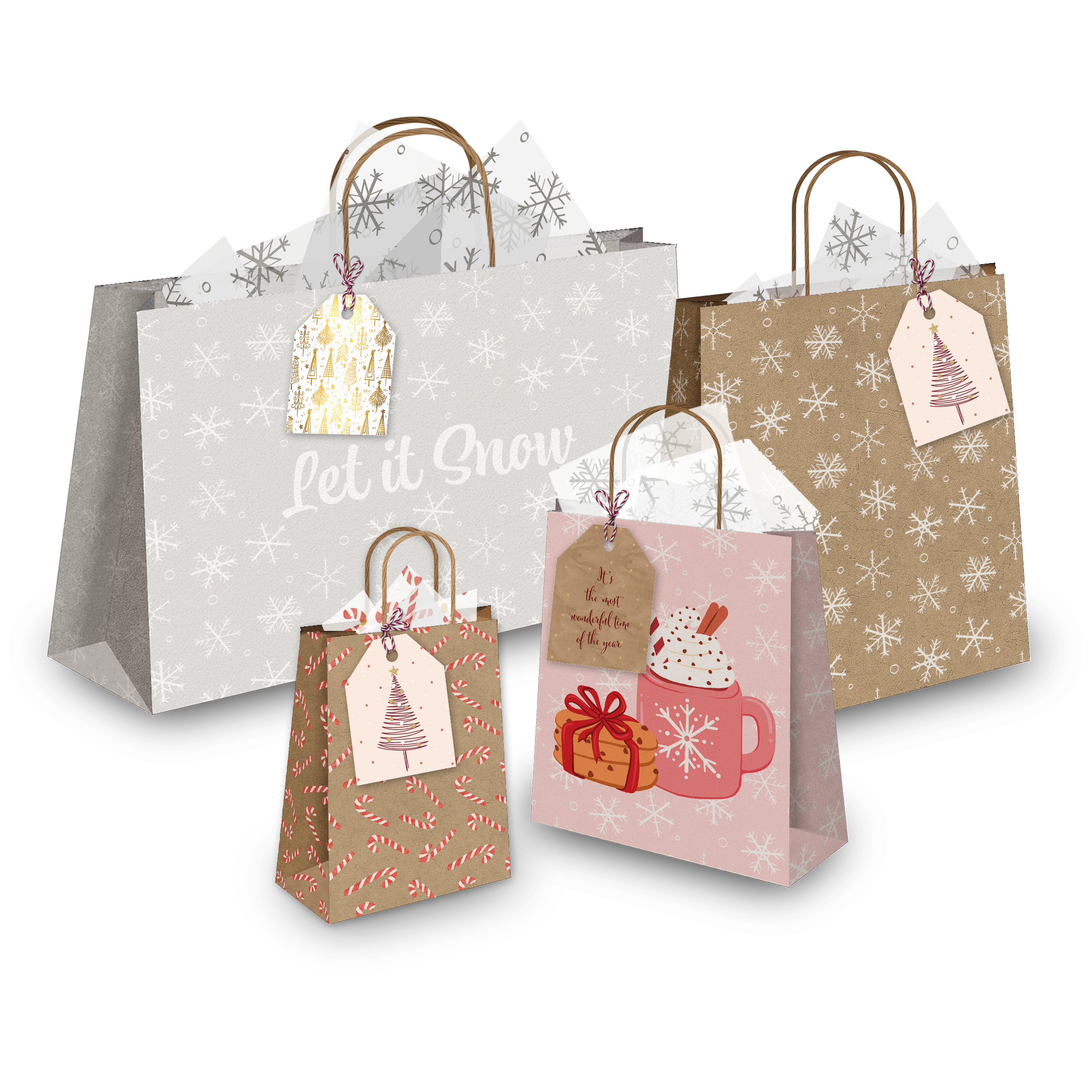Christmas trees Assortment Gift Tags