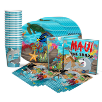 Maui the Shark Birthday Party Tableware Kit For 16 Guests - BirthdayGalore.com