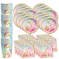 Mermaids Gold Birthday Party Tableware Kit For 16 Guests - BirthdayGalore.com