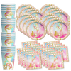 Mermaids Gold Birthday Party Tableware Kit For 16 Guests - BirthdayGalore.com