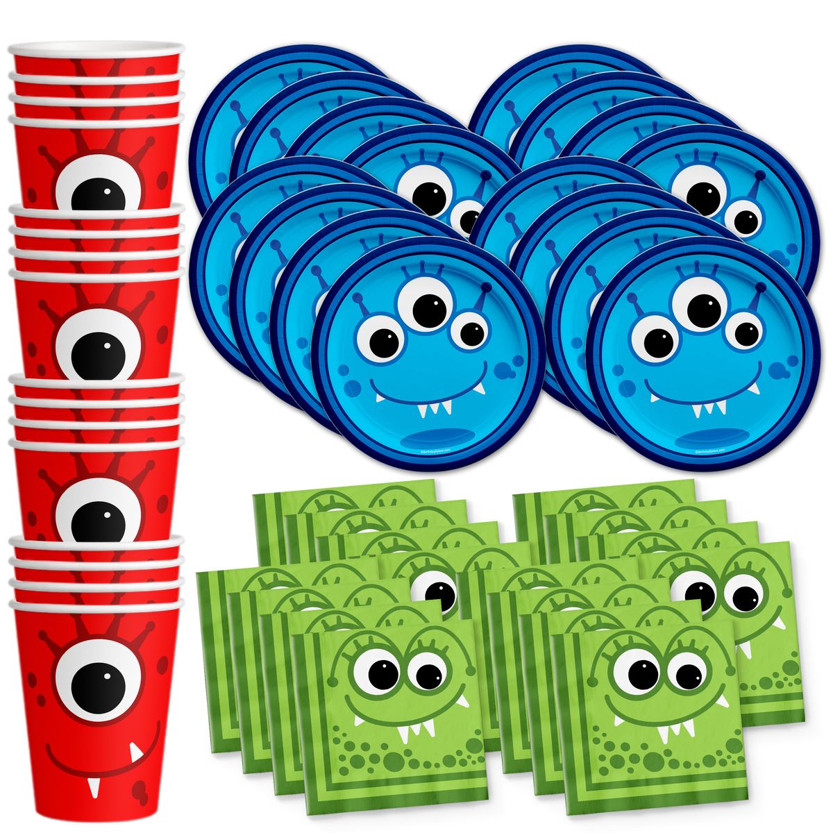 Mighty Monster Birthday Party Tableware Kit For 16 Guests - BirthdayGalore.com