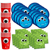 Mighty Monster Birthday Party Tableware Kit For 16 Guests - BirthdayGalore.com