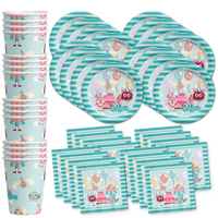 Mighty Monster Girl Birthday Party Tableware Kit For 16 Guests - BirthdayGalore.com