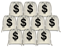 Money Drawstring Tote Bag (10 Pack) - BirthdayGalore.com