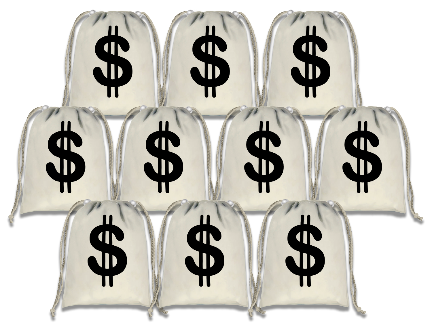 Money Drawstring Tote Bag (10 Pack) - BirthdayGalore.com