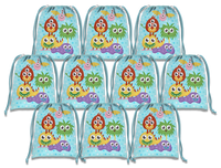 Mighty Monster Drawstring Tote Bag (10 Pack) - BirthdayGalore.com