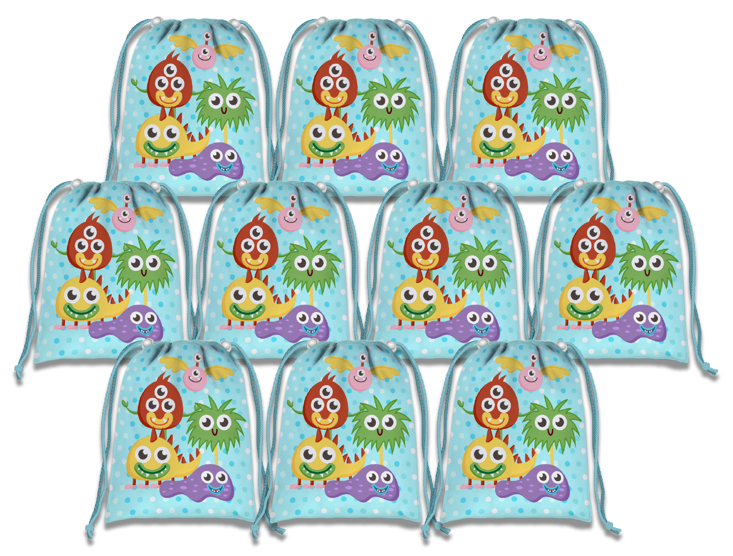 Mighty Monster Drawstring Tote Bag (10 Pack) - BirthdayGalore.com
