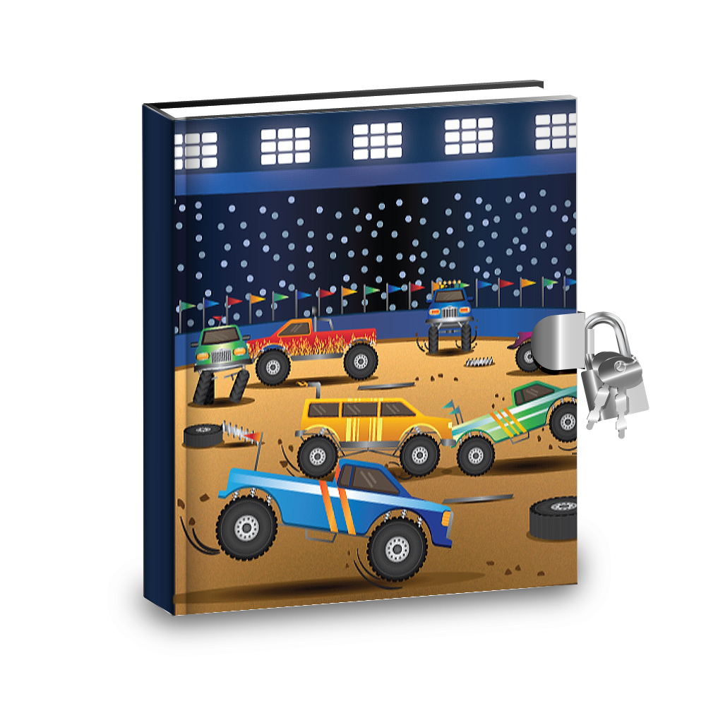 Gift Idea: Monster Truck Kids Diary With Lock - BirthdayGalore.com
