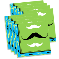 Mustache Birthday Party Tableware Kit For 16 Guests - BirthdayGalore.com